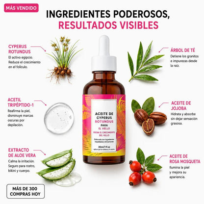 Aceite Cyperus - Adiós Depilación Constante